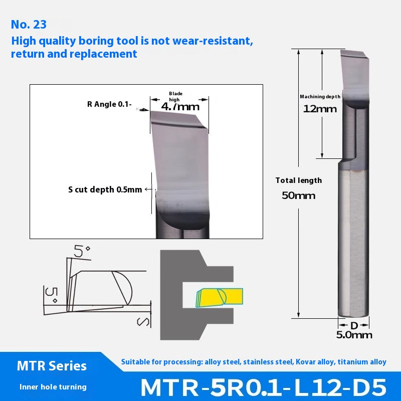 1123-Tungsten steel small hole boring cutter MTR centering machine stainless steel special small diameter boring cutter integral tungsten carbide internal hole boring cutter Shandong Denso Pricision Tools Co.,Ltd.